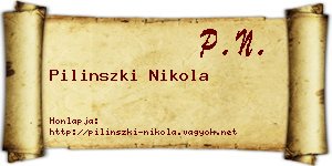 Pilinszki Nikola névjegykártya